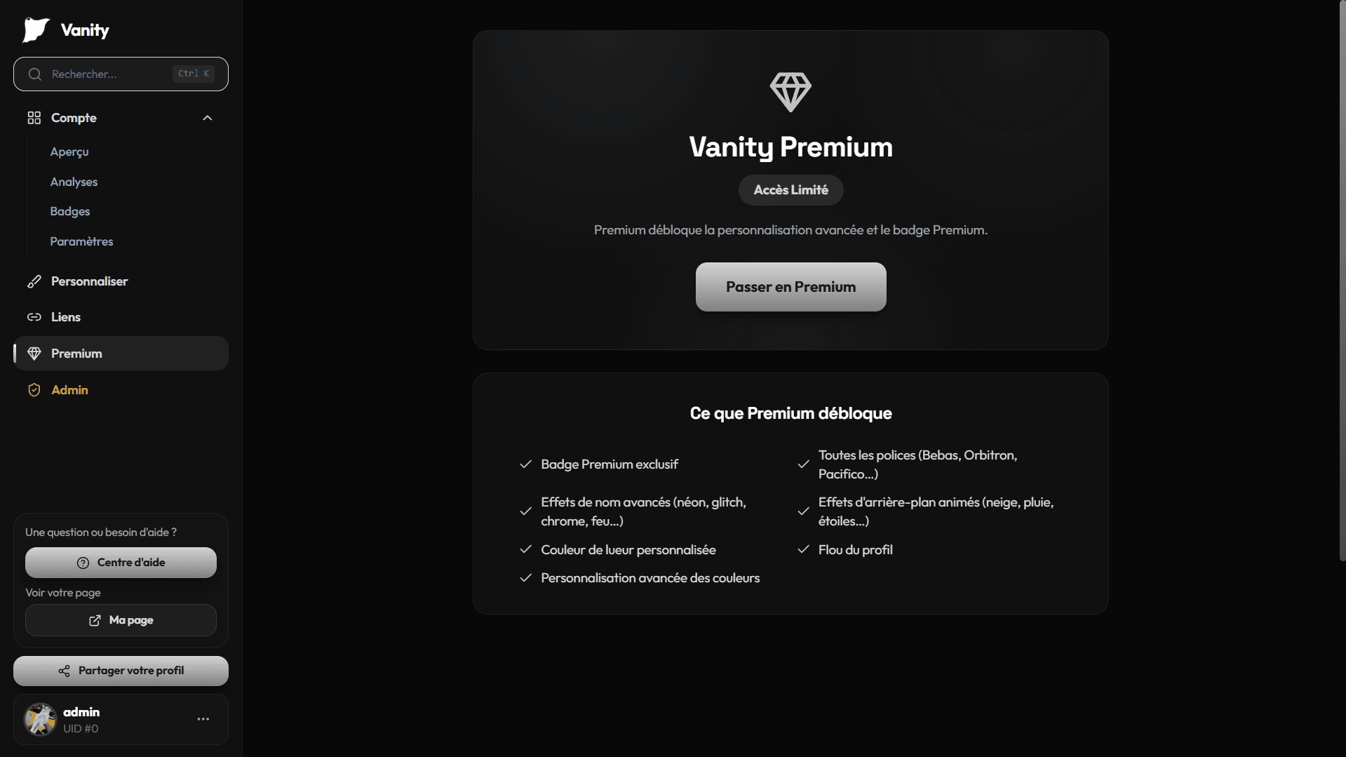 Page Vanity Premium